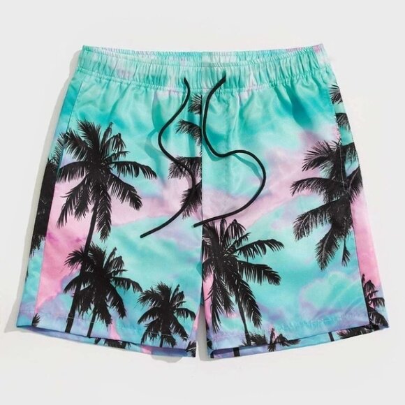 Blue Vacation Men's Coconut Tree Print Shorts - Picture 5 of 5